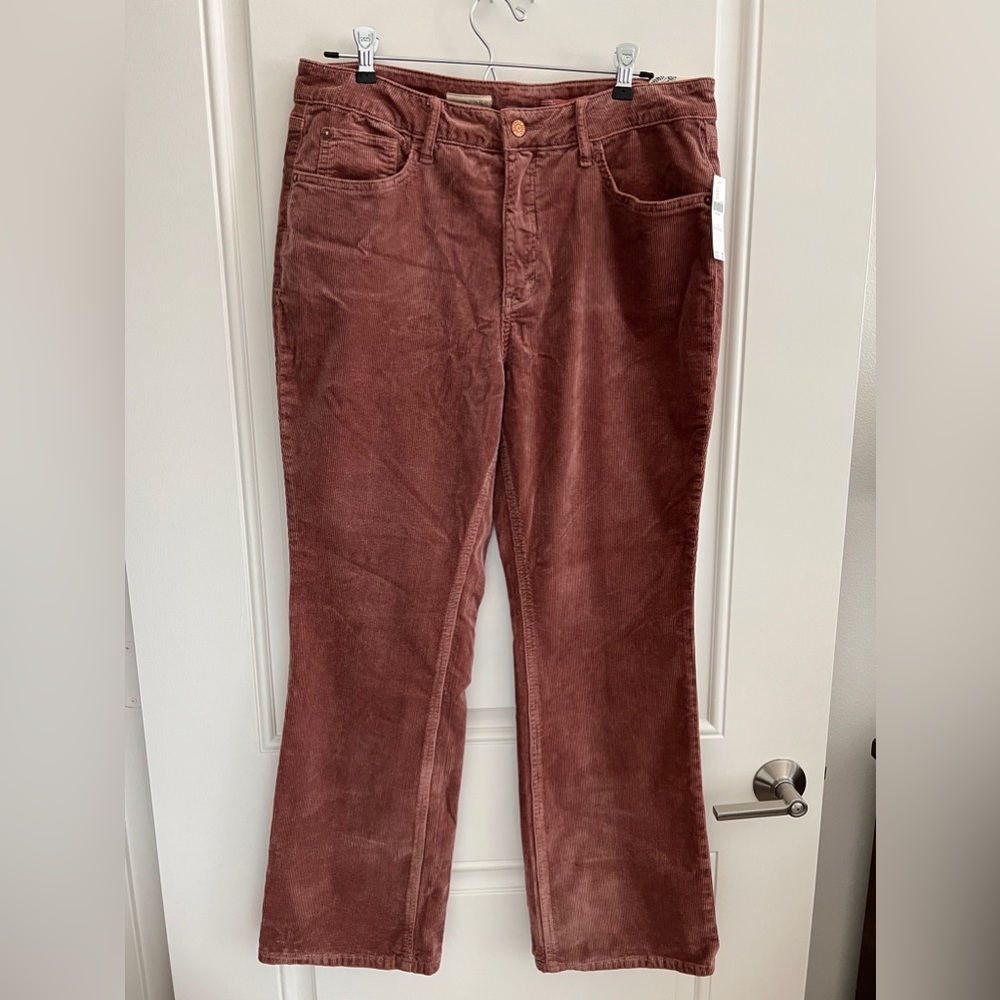 Anthropologie Pilcro Corduroy Pants Size 32T Taupe Dusty Rose NWT